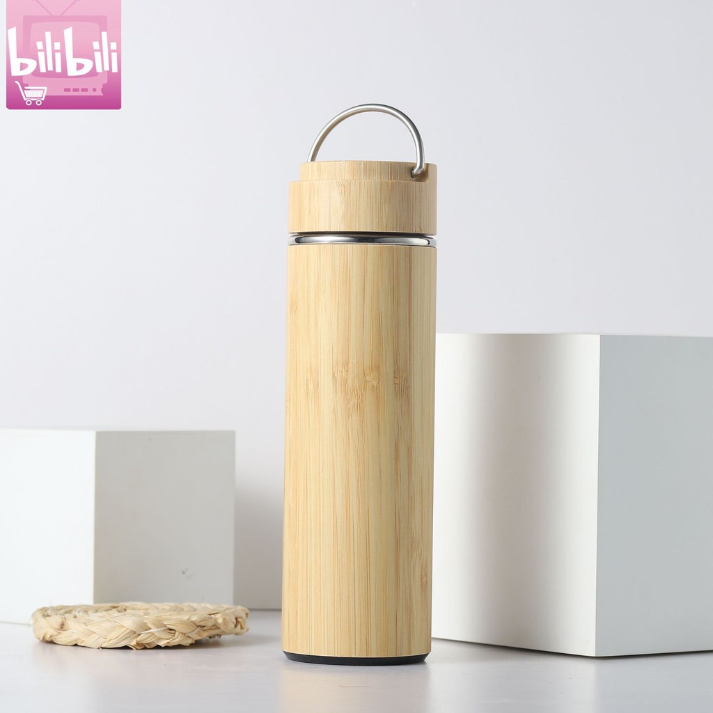 Bilibili 450ML Bamboo Tumbler Vacuum Double-Walled 304 Stainless Steel ...