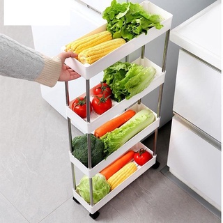 4 Layer Moving Rack Kitchen Storage Shelf Wall Cabinets Home Bedroom ...