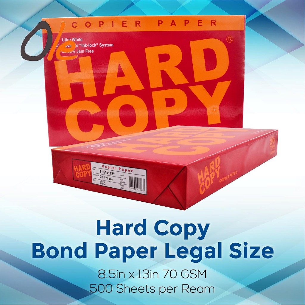 Bond Paper Hard Copy 1 Ream 500 Sheets Long Or Legal Bond Paper 70gsm Shopee Philippines 8463