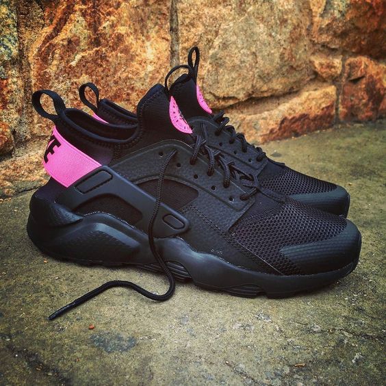 black and pink huaraches womens