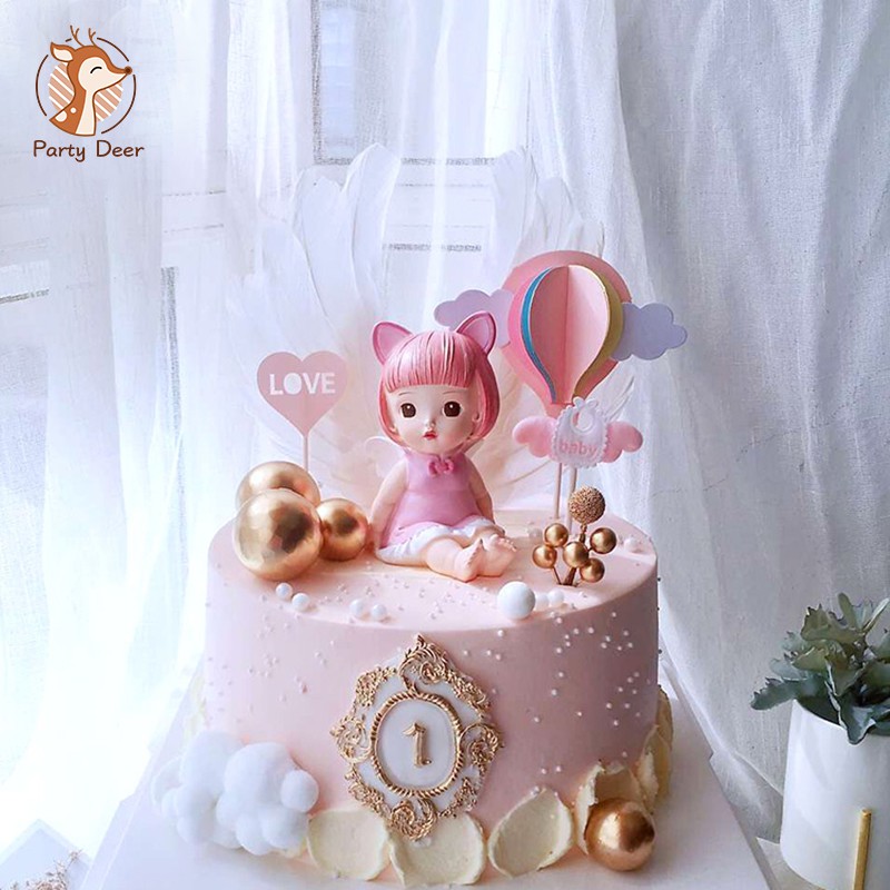 Cartoon Resin Princess Prince cake topper baby girl boy birthday cake  decorations Party supplies Lovely Gifts | Shopee Philippines
