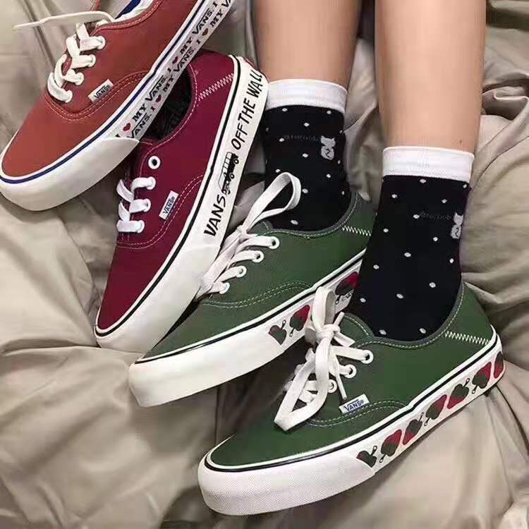 Vans Authentic Fashion Strawberry Green Canvas Shoes Women | Shopee  Philippines