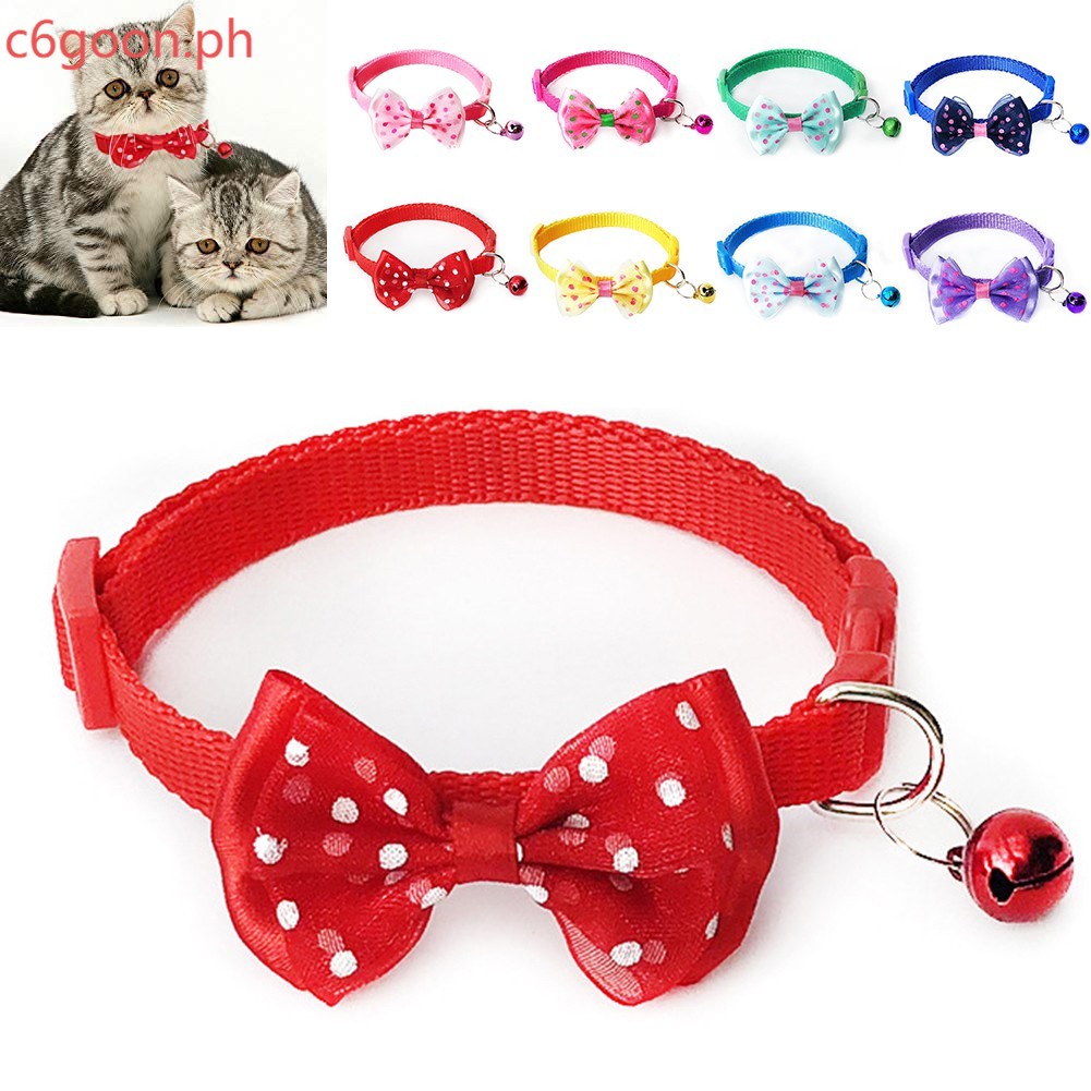 CG Adjustable Cat Collars Cute Bowtie with Bell, Safety Identification