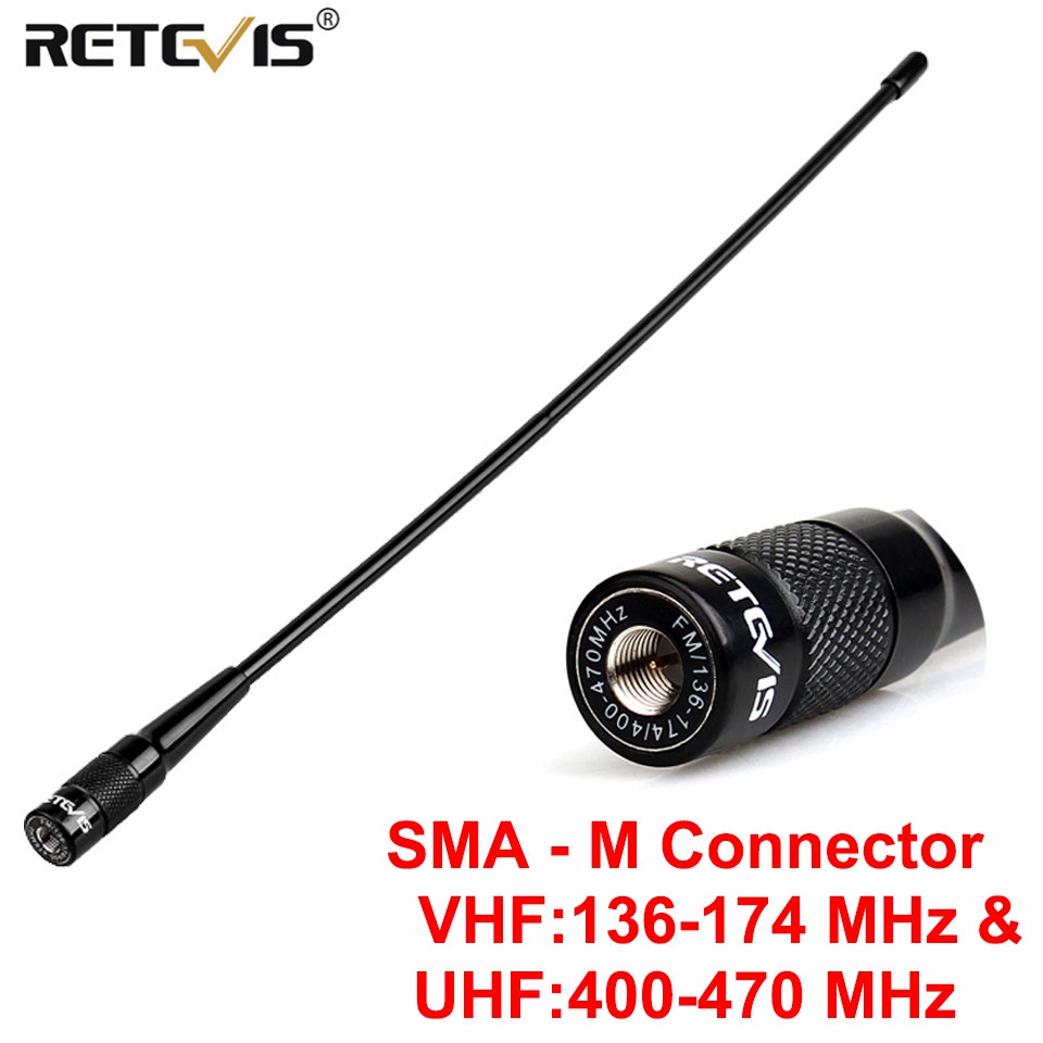 Retevis RHD771 WalkieTalkie Antenna SMAM Male VHF UHF Walkie Talkie