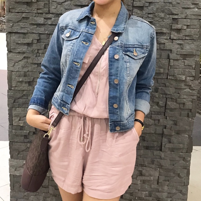 gap pink denim jacket