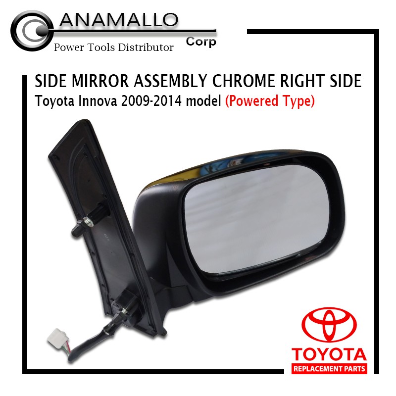 SIDE MIRROR ASSEMBLY CHROME RIGHT SIDE Toyota Innova 20092014 model