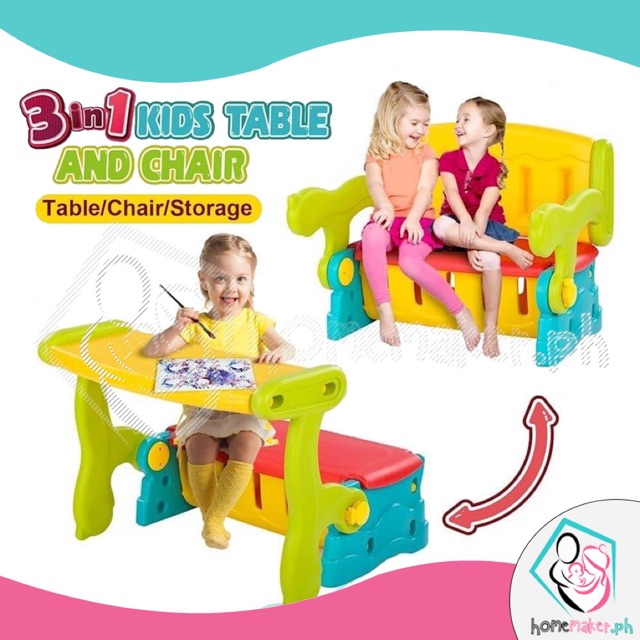 childrens table & chairs with storage