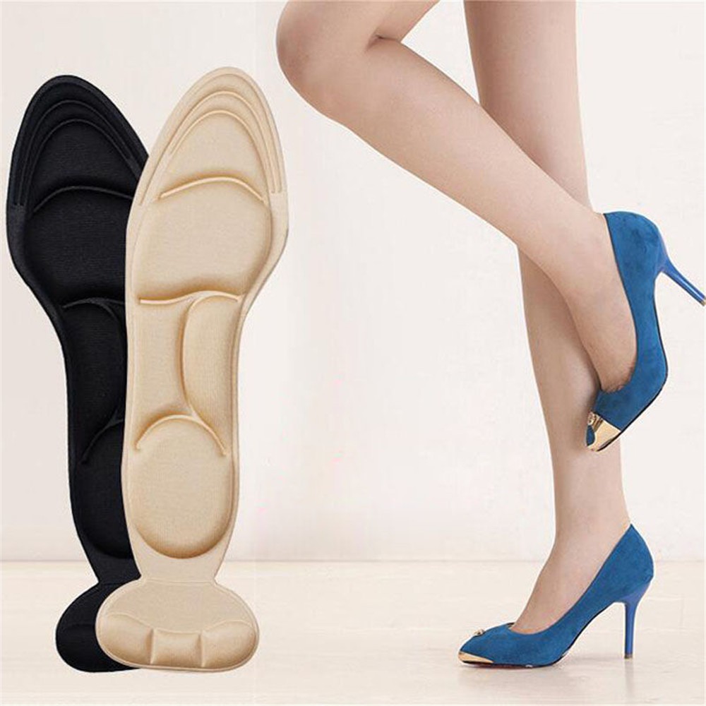 4D 2in1 Foot Arch Massage Painresistant Cutable Sponge Insole Women