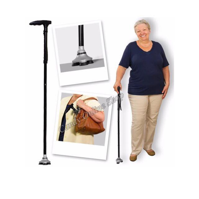 Trusty Cane Folding LED Light Walking Stick with Flash Light for Elders | Tungkod | Cane