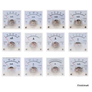 Abnana 91C4 Ammeter DC Analog Current Meter Panel Mechanical Pointer Type 1/2/3/5/10/20/30/50/100/200/300/500mA A 10A 