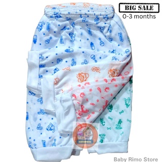 12 Pcs o 1 Dozen Infant White Printed Bargain Baby Pajama Newborn 0-3mo (paiba-iba ng designs/print)