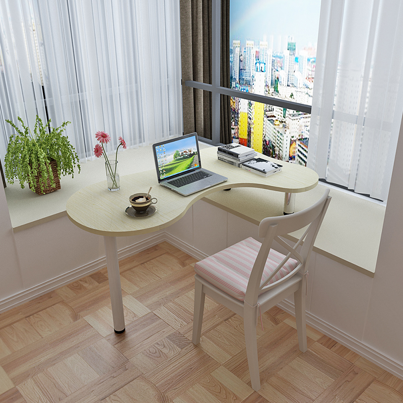 Bay window computer table bedroom balcony table window sill curved