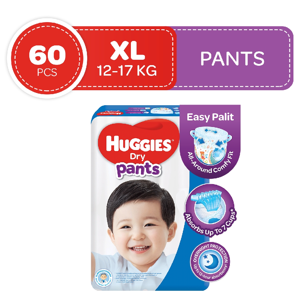 Huggies Dry Pants XL 60 pcs | Shopee Philippines