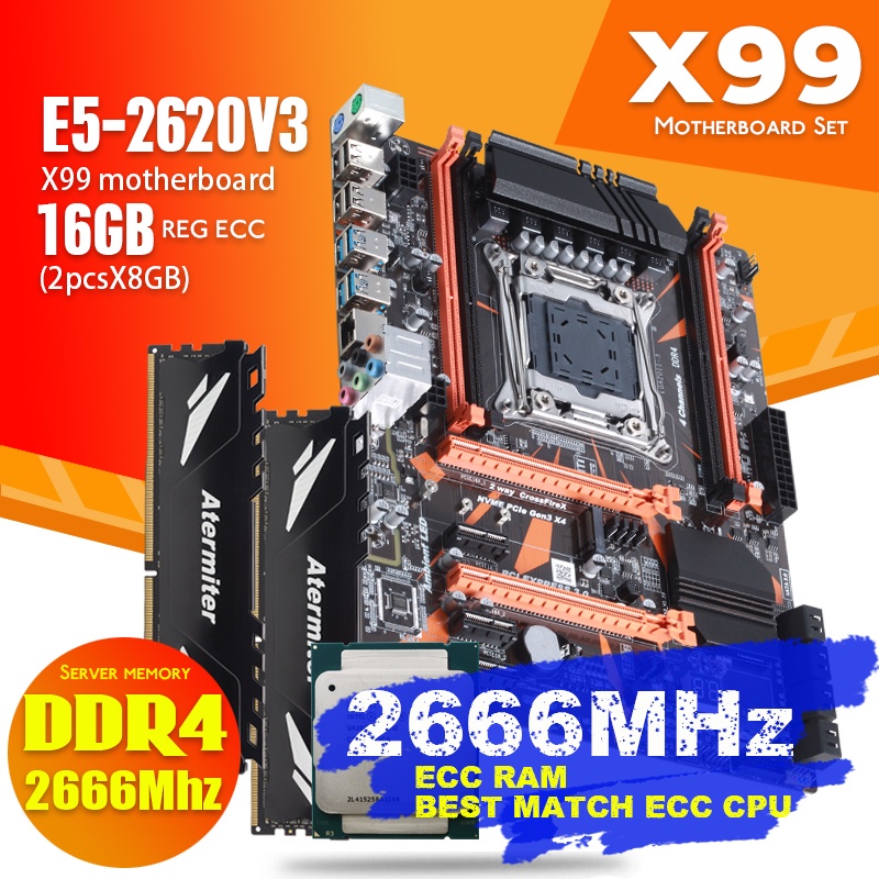 Atermiter X99 motherboard mainboard DDR4 PC4 CPU Xeon E5 2620 V3