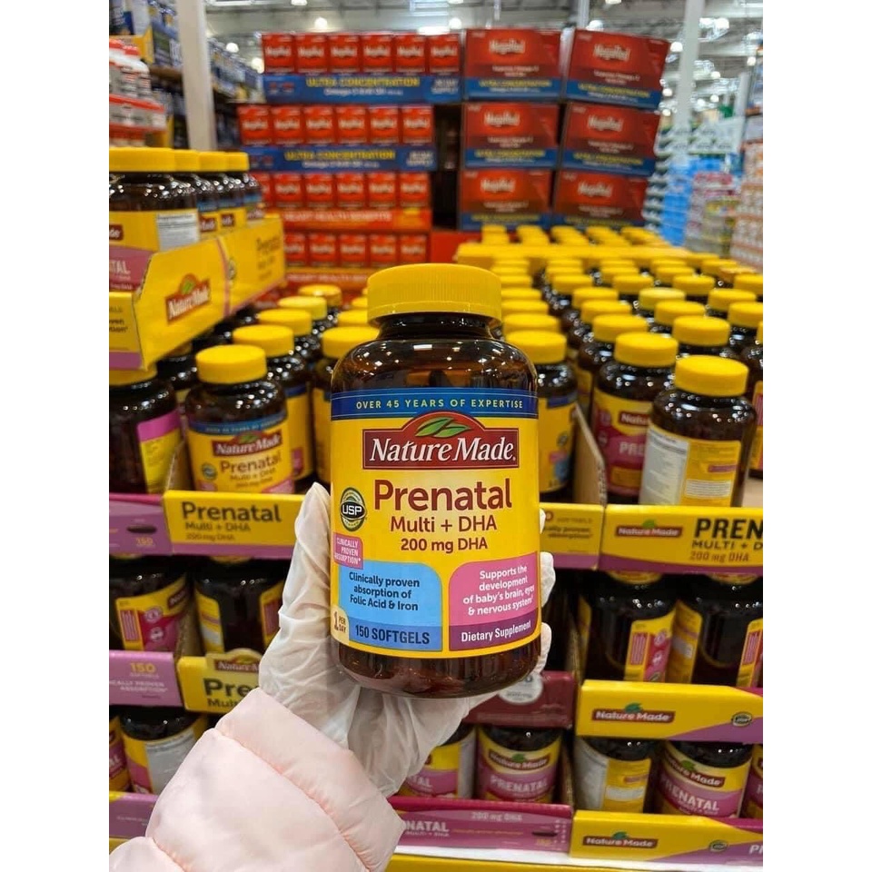 Prenatal + DHA Pregnant Vitamin 200mg Nature Made 150v Usa M1A8