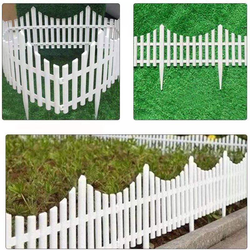 White Plastic Garden Fence Thin Stripes Garden Fence Border Small(60