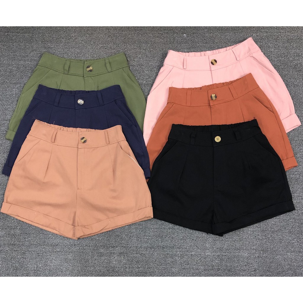 New Arrivals Ladies Good Quality Plain High Waist Shorts Button Shopee Philippines