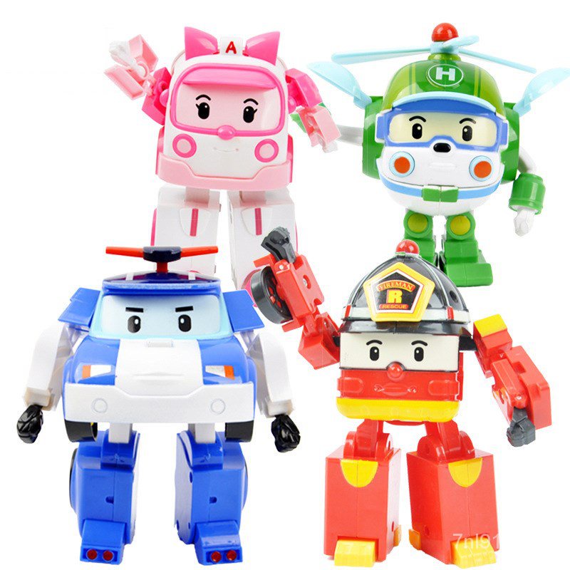 Polly Deformation Robot Toy Police Car Fire Rescue Team ROZB | Shopee ...