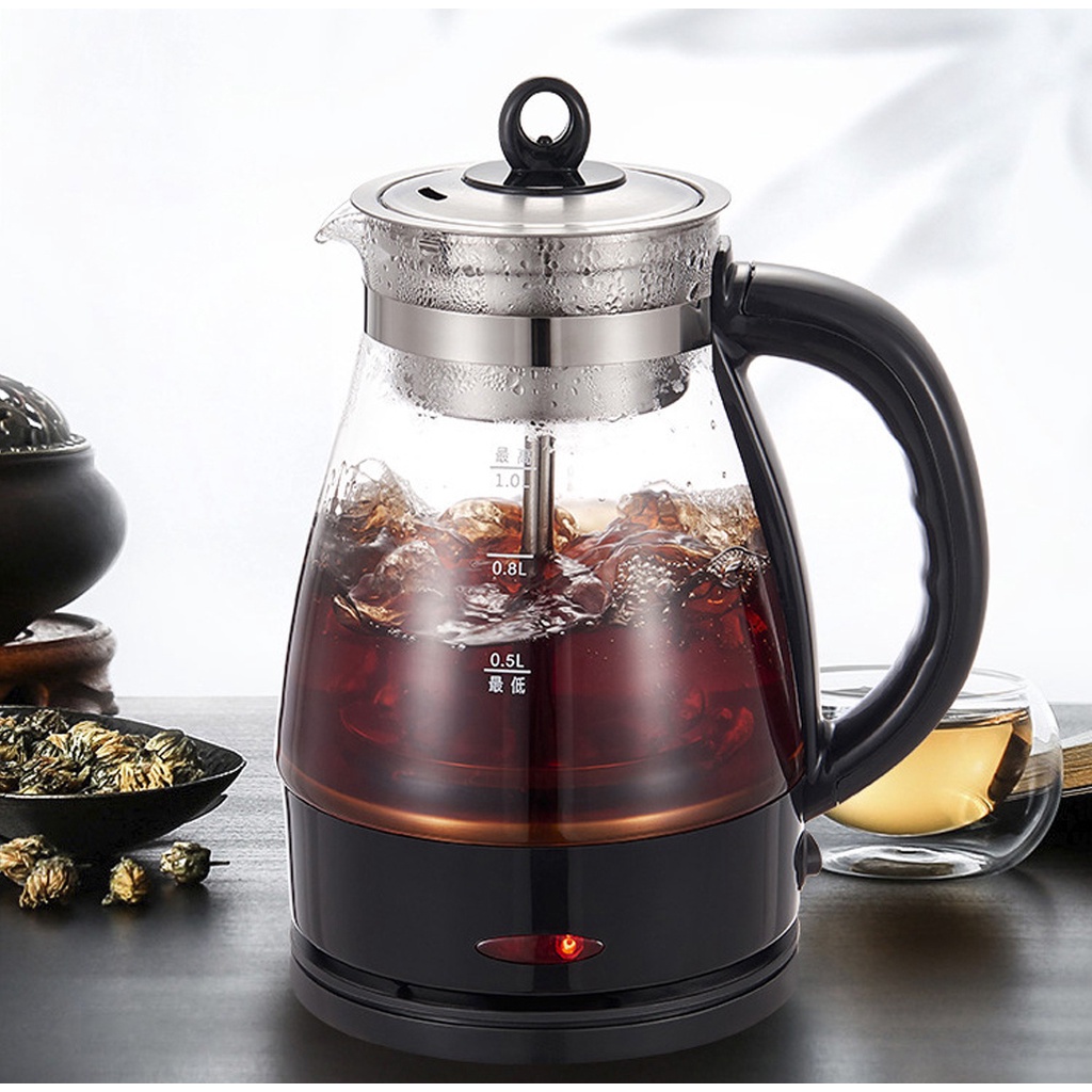 BB DEMO Electric Tea Kettle with Tea Infuser Automatic Glass Kettle