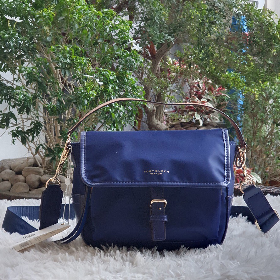 Tory Burch Perry Nylon Crossbody Bag Blue | Shopee Philippines