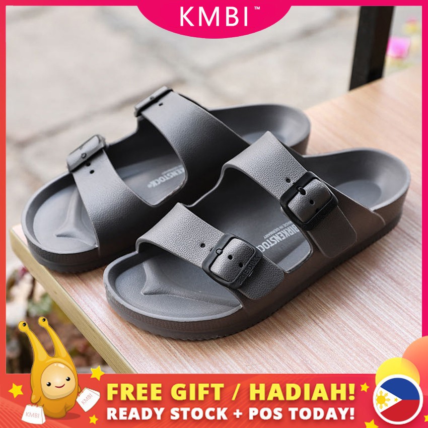 Birkenstock fashion slipper two strap men's sandal neon gray Shopee