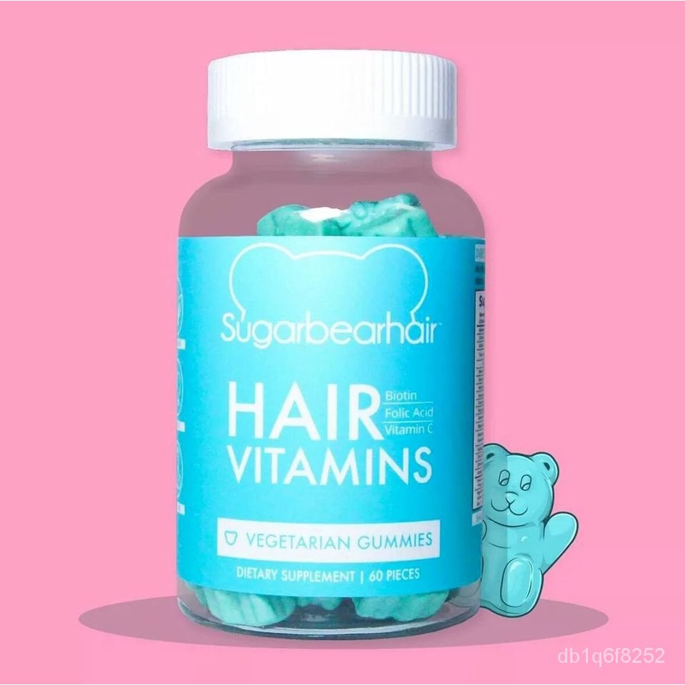 Sugar Bear Hair BLUE Women's Vegetarian Multi Vegan Multivitamins with ...