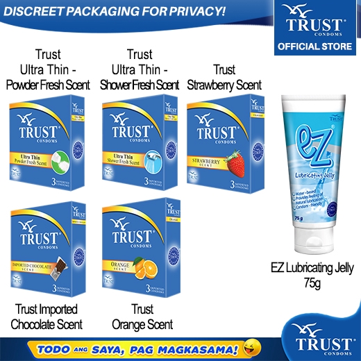 Trust Condoms Scented Pack and EZ Lubricating Jelly 75g Shopee