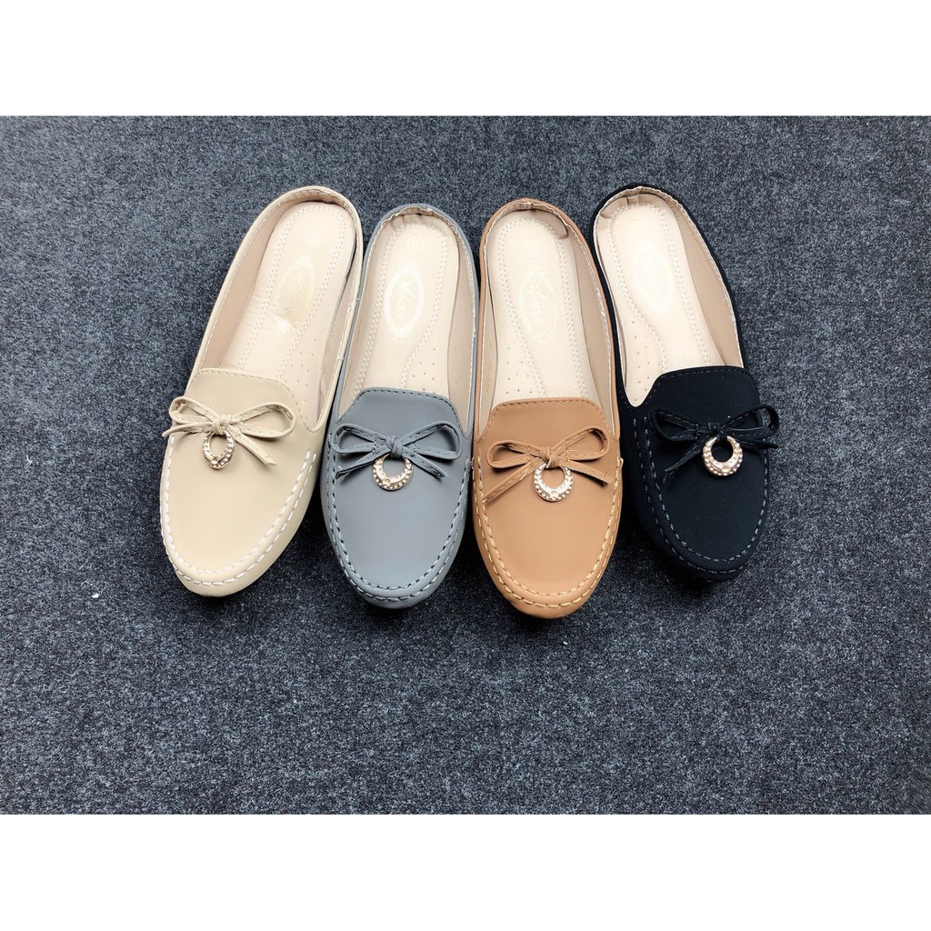 Korean Women Flat shoes Loafers Mules Half shoes 487 Shopee Philippines