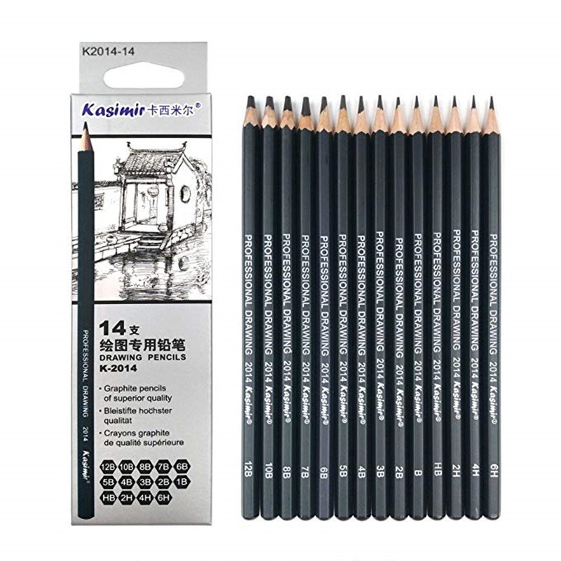 8B-6H 12 Sketching Pencils for Sketch Art and Shading Pencil Buddies Pro Graphite Drawing Pencils Set 