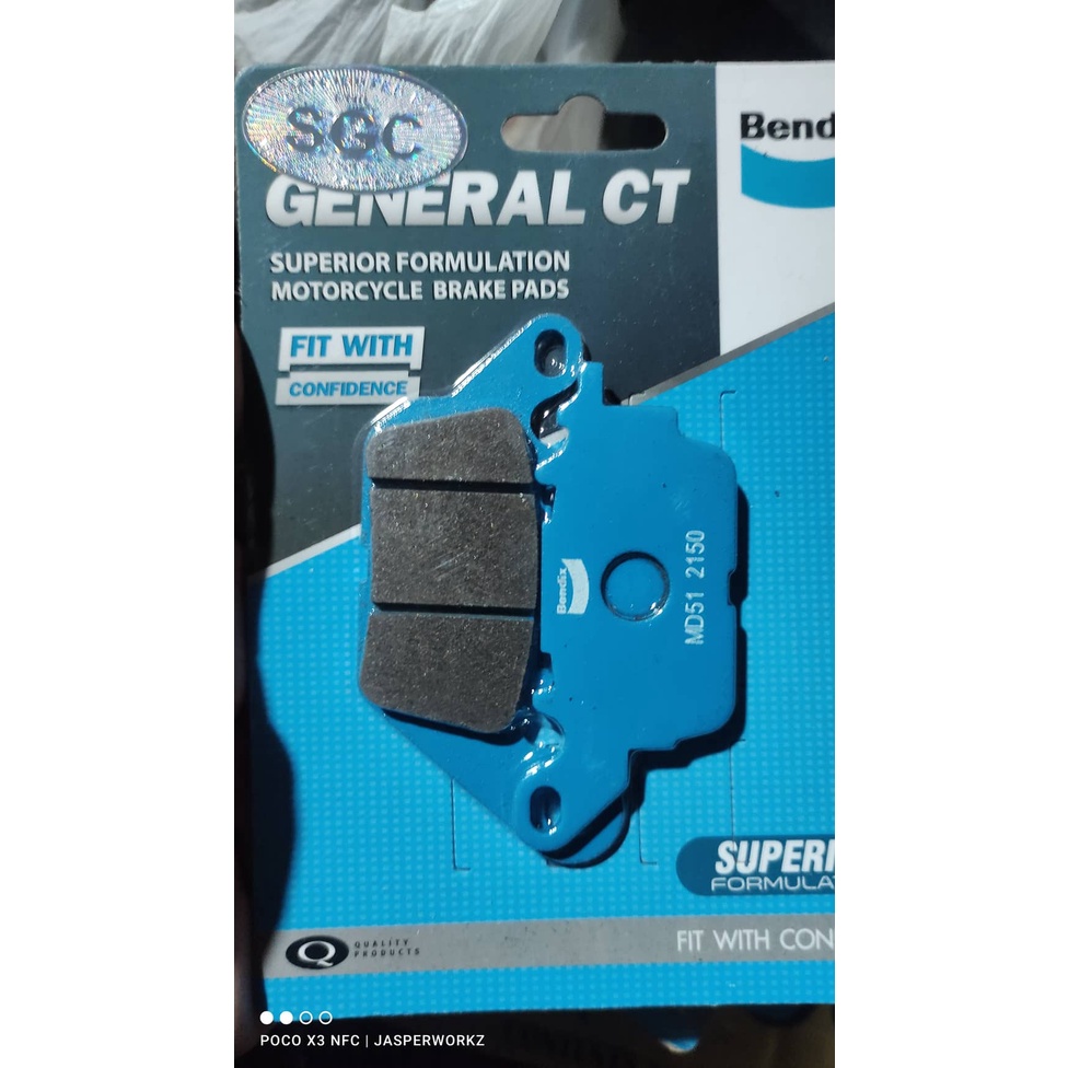 BENDIX BRAKE PAD ( MD51) FOR MIO I 125, MIO SOUL I 125, SNIPER 150