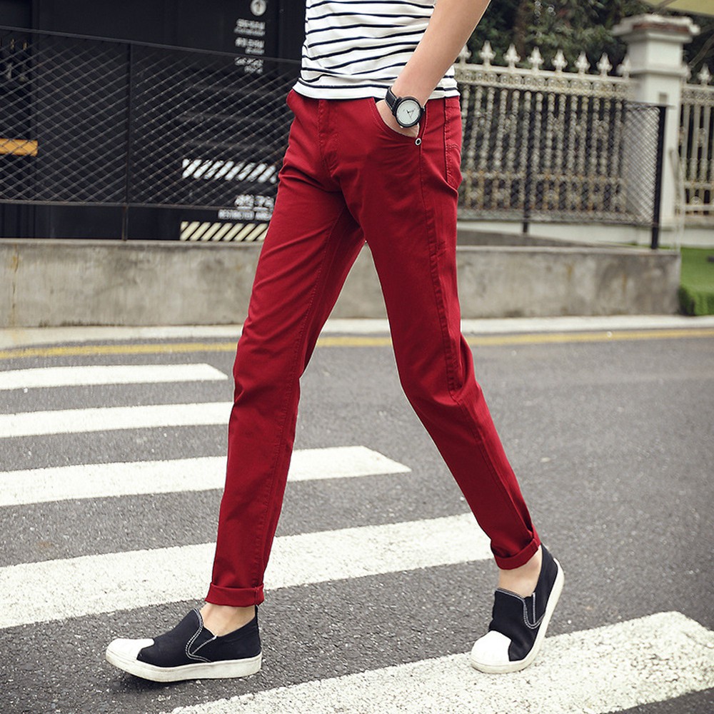 red men's chino pants