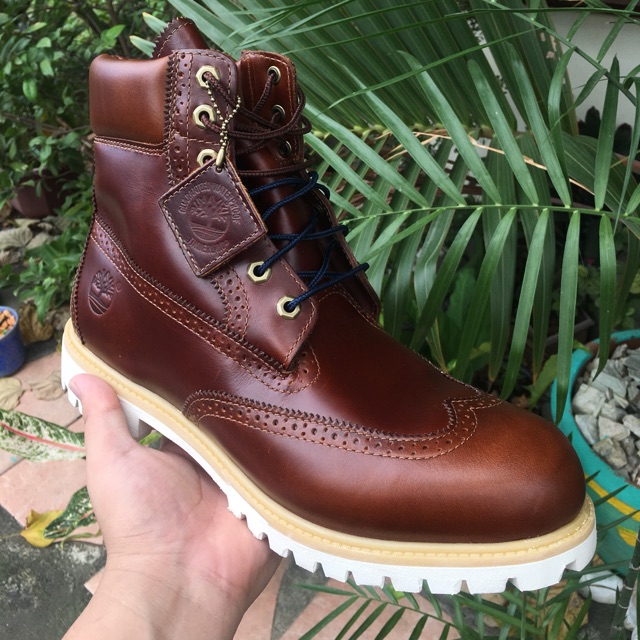 timberland brogue boots chestnut