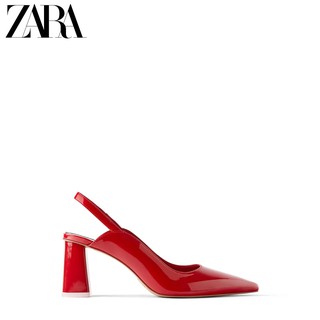shoes red slingback thick 