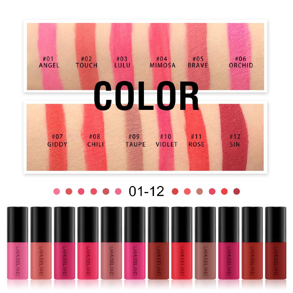 Lamuseland Mini Lip Tint Matte Lipstick Waterproof Long Lasting Liptint