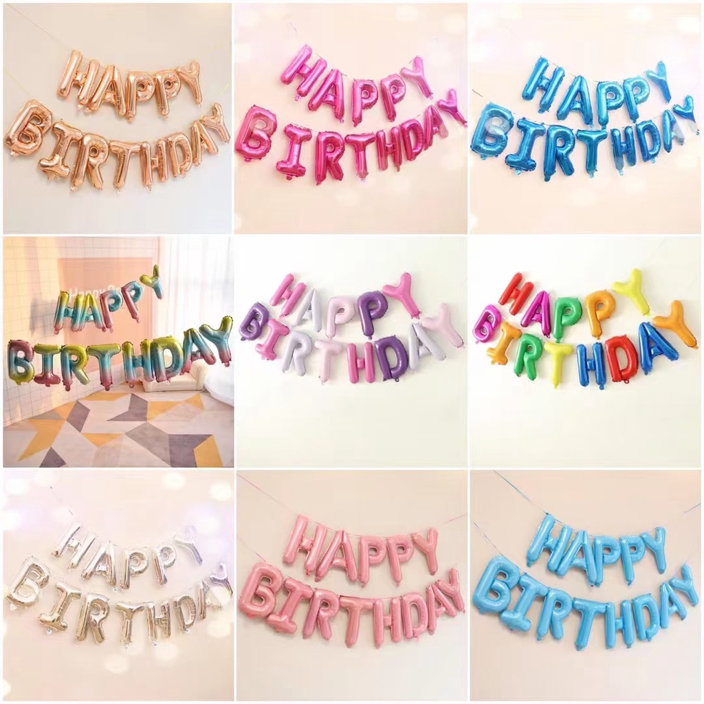 1 Set of Birthday Party Balloons Set Party Letters Balloons for Kids ...