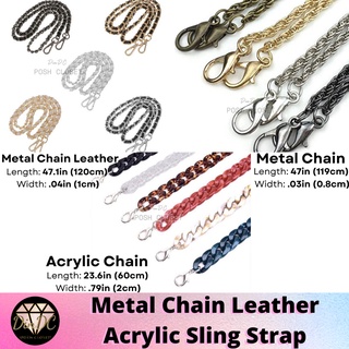 Metal Chain Leather Acrylic Sling Strap Detachable Replacement Bag Handle Purse Metal Clip Clamp
