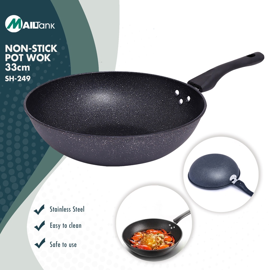 MAILTANK Non-Stick Pot wok/Frying Pans 33CM/28CM/24CM Kawali | Shopee ...