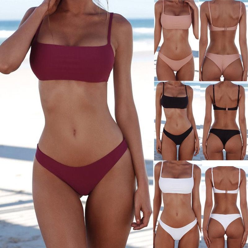 maroon two piece swimsuit