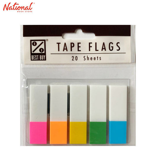 Best Buy Tape Flag Pet 2 .47"X1.77" 20'S X 5 Clear Index Tab Neon Trans