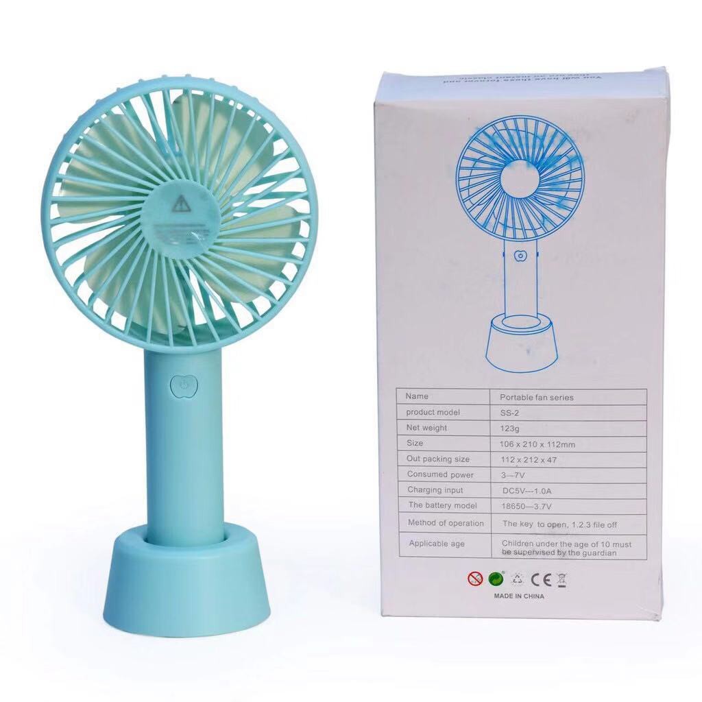 Portable Rechargeable USB Mini Hand Fan With Stand Holder | Shopee ...