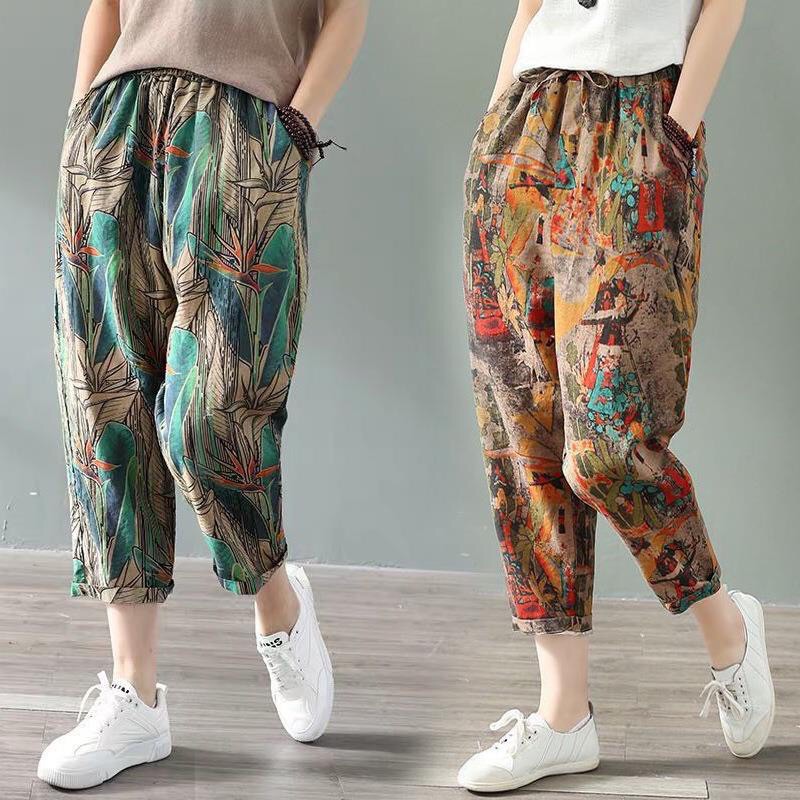 high waist cotton pants