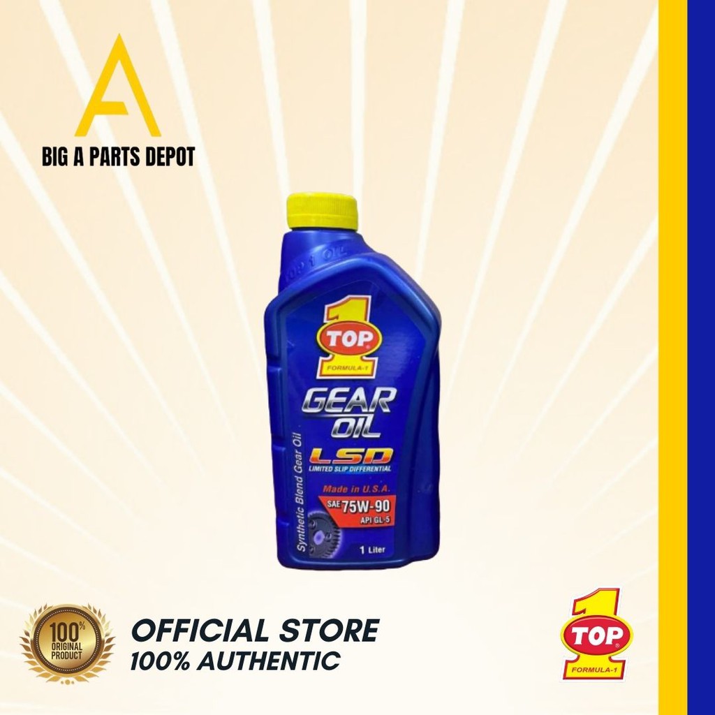 Top 1 Synthetic Gear Oil Limited Slip Differential SAE 75W90 API GL5 1 Liter Shopee