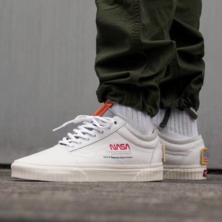 vans x nasa space voyager old skool white shoes