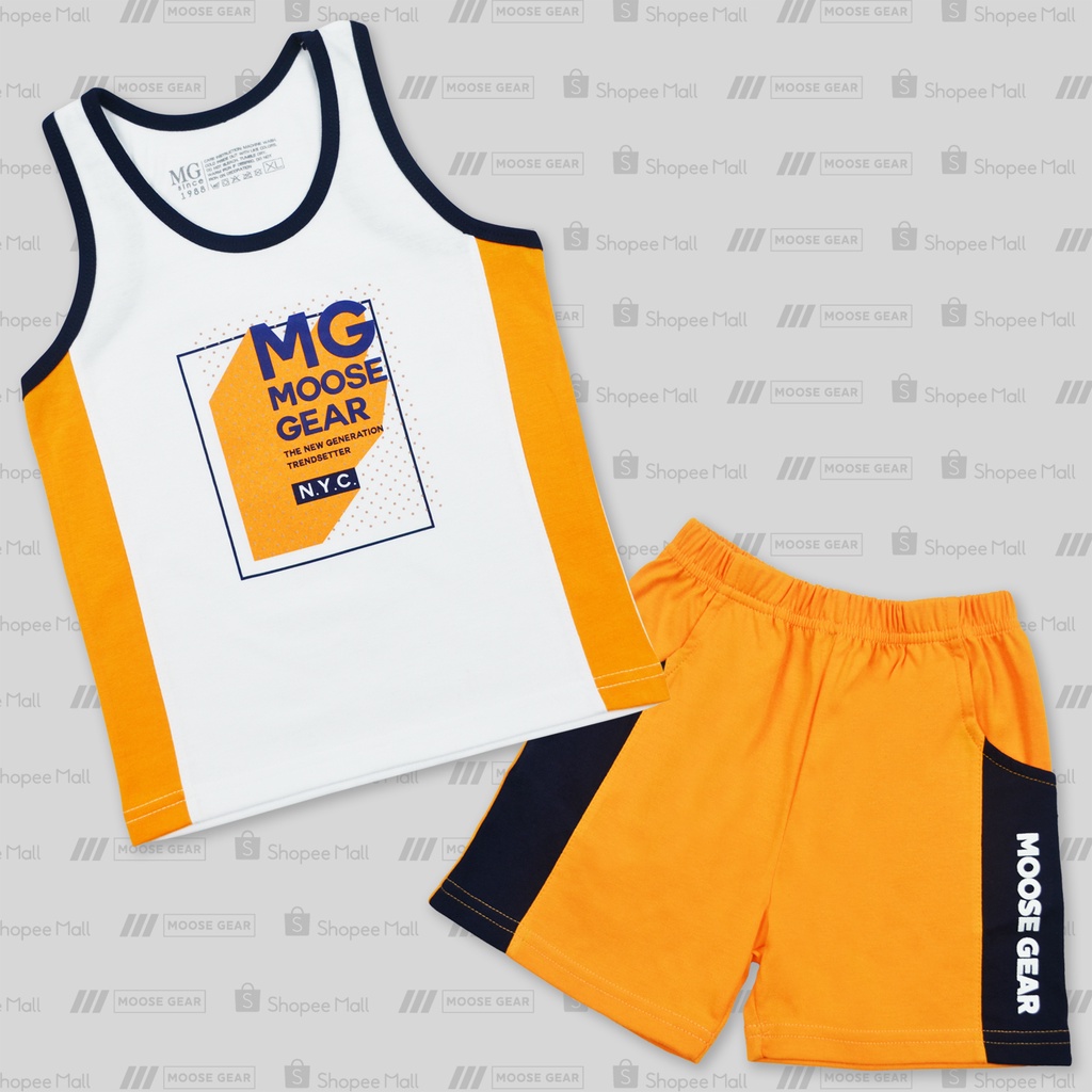 Moose Gear White Combi Sando With Orange Short set - Boys (SDS-P 10990 ...