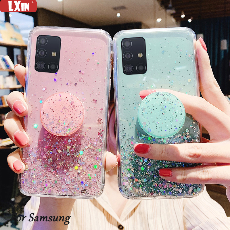 3d Cute Bling Glitter Soft Clean Case For Samsung A51 A71 4g 5g A11 A31 A21 A21s J2 J7 Prime A41