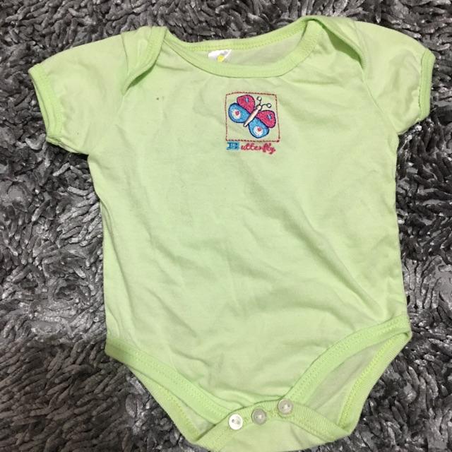 green baby bodysuit
