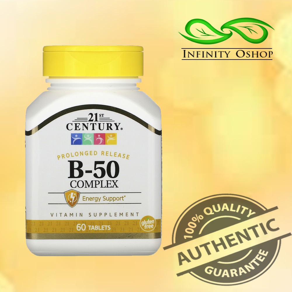 21st Century, B-50 Complex, Prolonged Release, 60 Tablets | Shopee ...