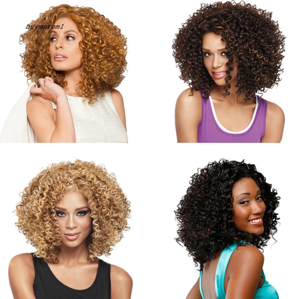 Buyme Women Fashion Shoulder Length Mini Curly African American
