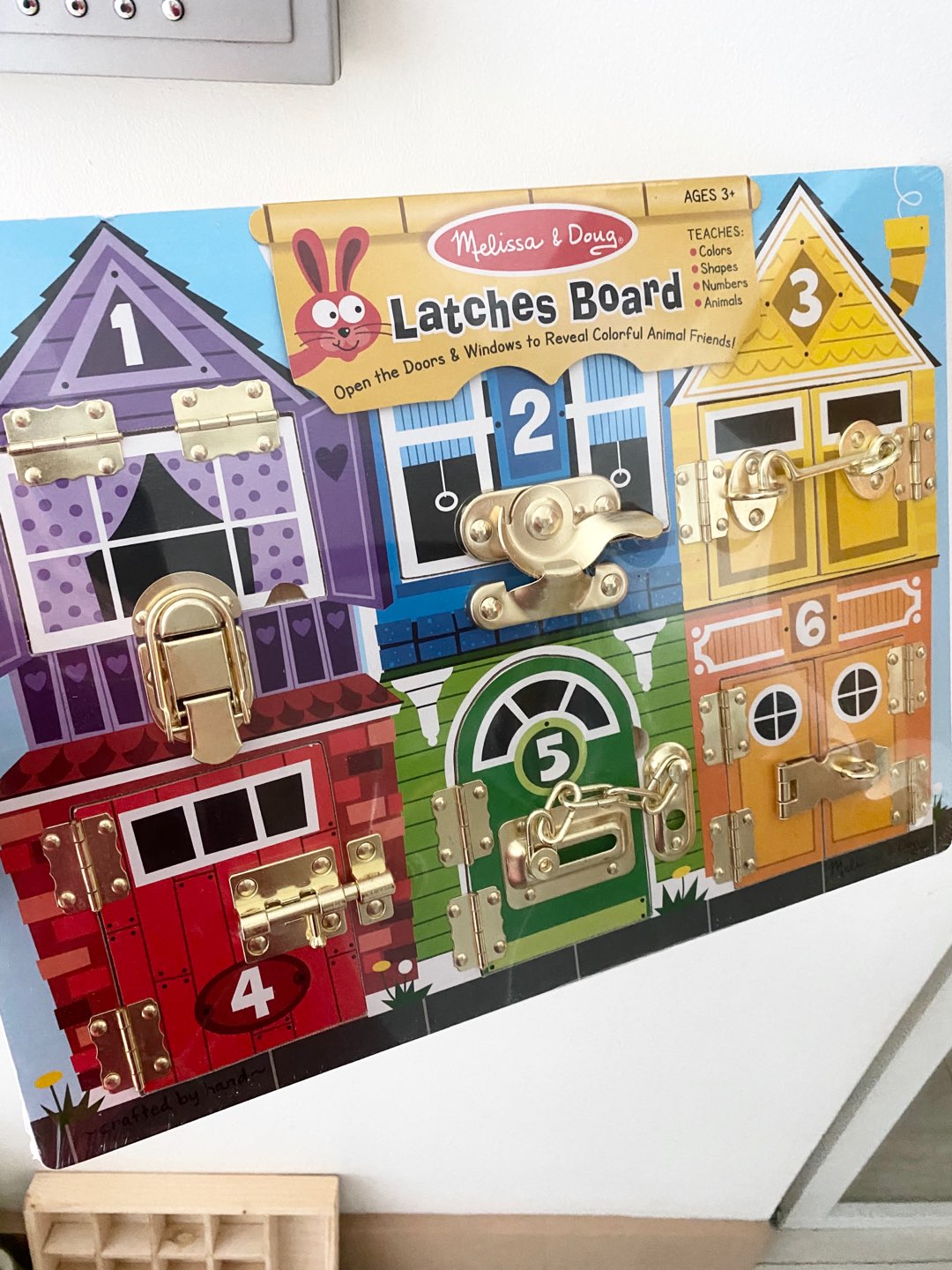 melissa & doug locks and latches board wooden educational toy