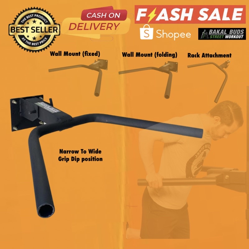 Dip Bar dips wall mount or rack attachment parallel bars narrow to wide